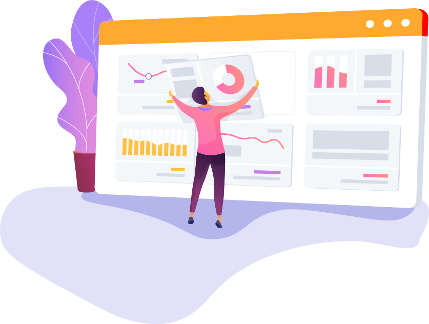 Digital marketing analytics dashboard showing business growth